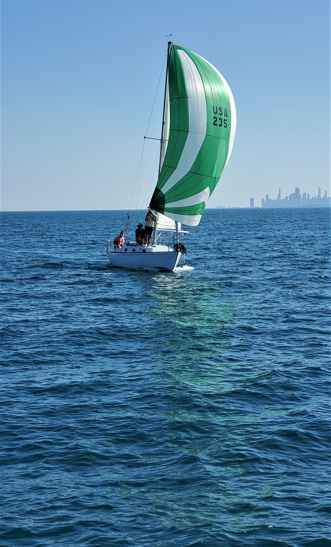 Spinnaker and skyline.